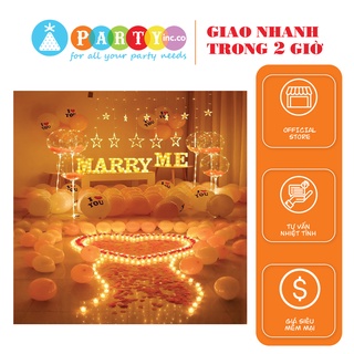 Bộ bong bóng trang trí tiệc cầu hôn màu vàng hpni04