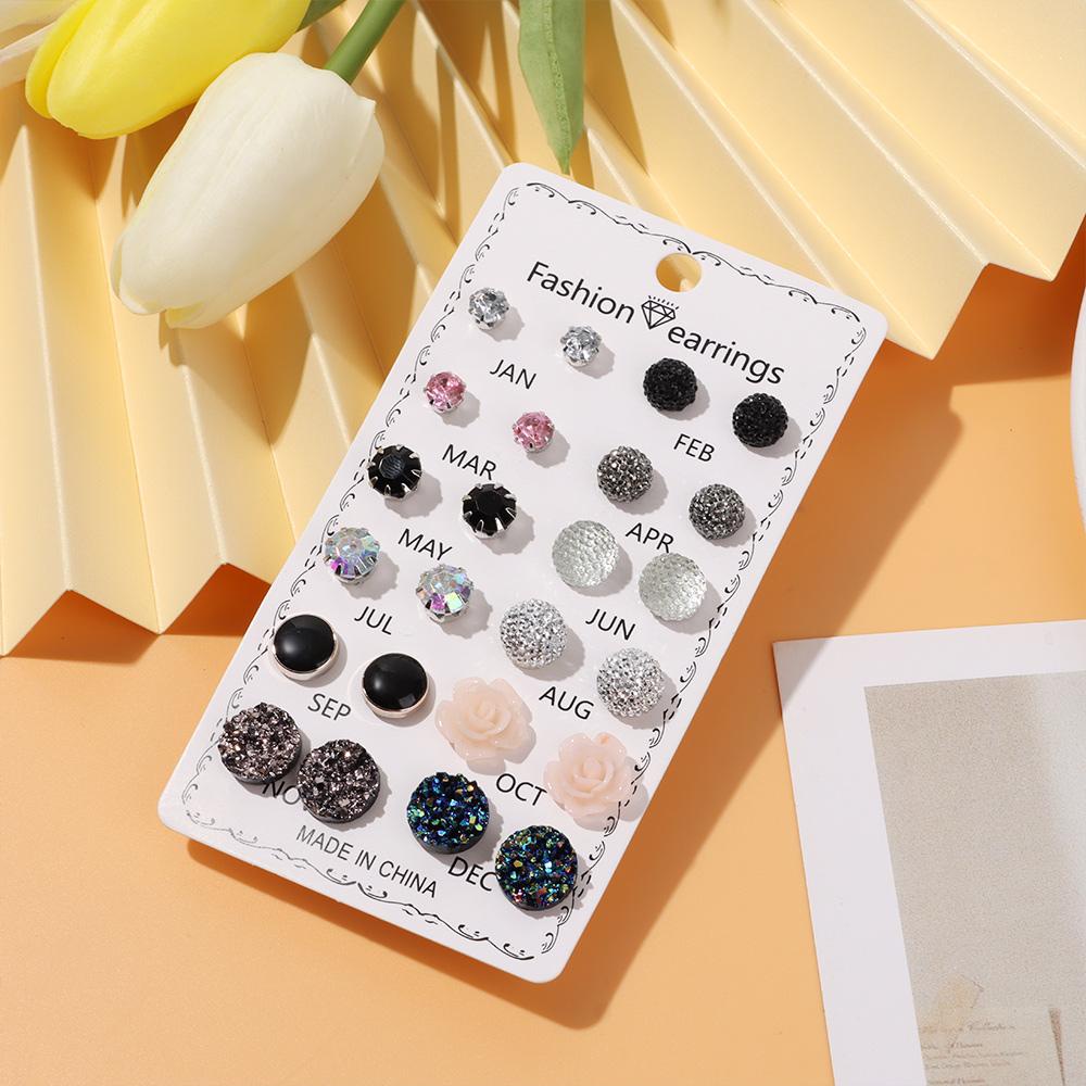 EUTUS 12 Đôi Bông Tai Thời Trang Nữ Tính