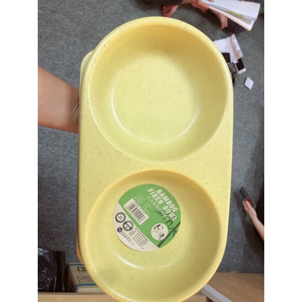 Bát đôi sợi tre cao cấp cho chó mèo