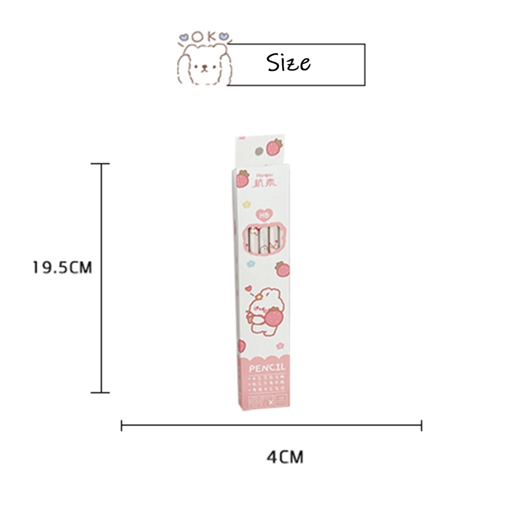 Bộ 10 Cây Bút Chì Kèm Gôm Tẩy Họa Tiết Hoạt Hình Dễ Thương