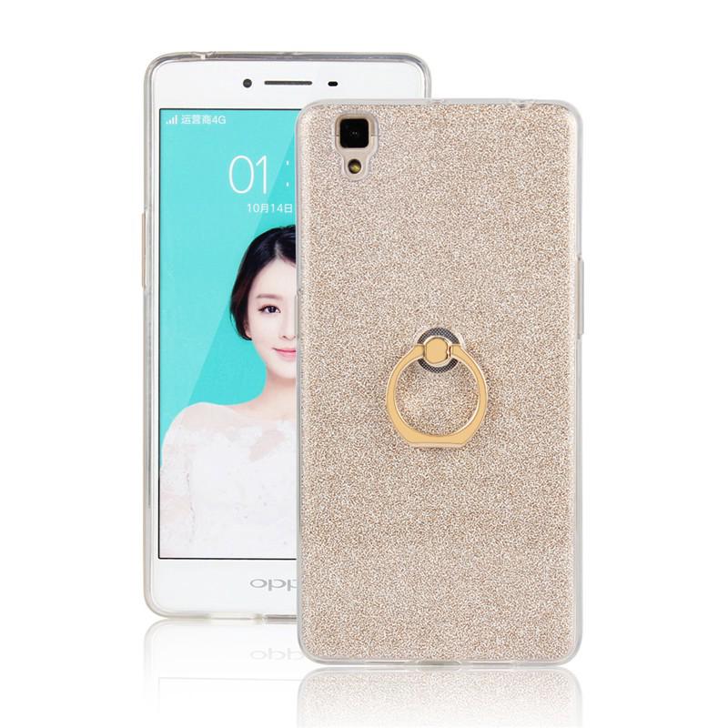 Ốp lưng silicone mềm trang trí kim tuyến có đế nhẫn dành cho OPPO R7s
