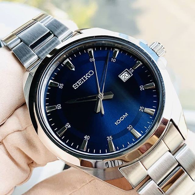 Đồng hồ nam Seiko SUR207P1 Chính hãng Nhật Bản - Dây Thép Không Rỉ - mặt kinh chống chầy , chống nước , BH 24 tháng
