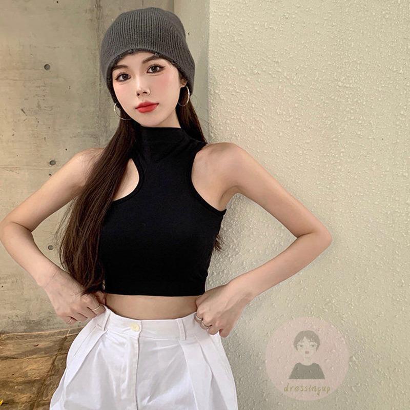 Áo Tank Top Hở Vai Màu Sắc Trơn Thời Trang Mùa Hè Dành Cho Nữ