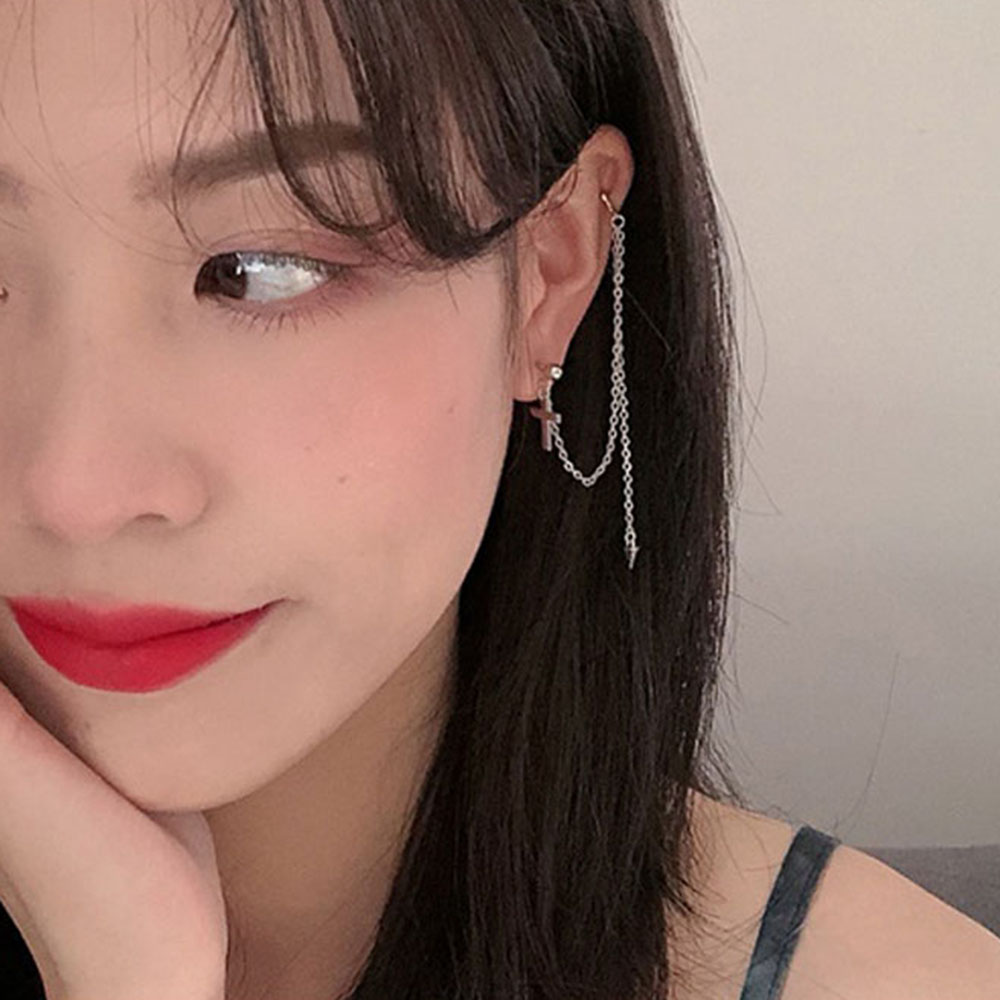 Bông Tai Dáng Dài Hình Thánh Giá Thời Trang