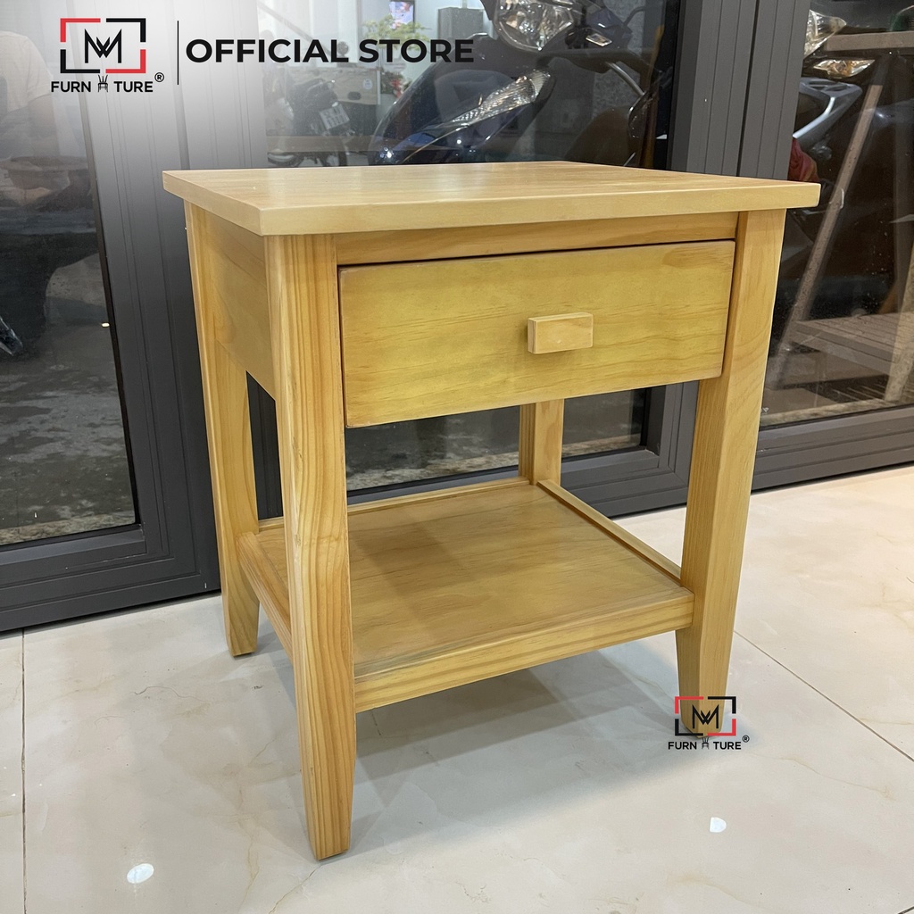 Tab đầu giường SARA gỗ thông cao cấp thương hiệu MW FURNITURE