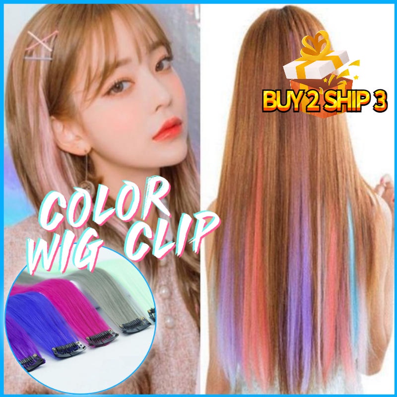 Tóc Giả Kẹp Nối Nhiều Màu Sắc Gradient Thời Trang Cho Nữ