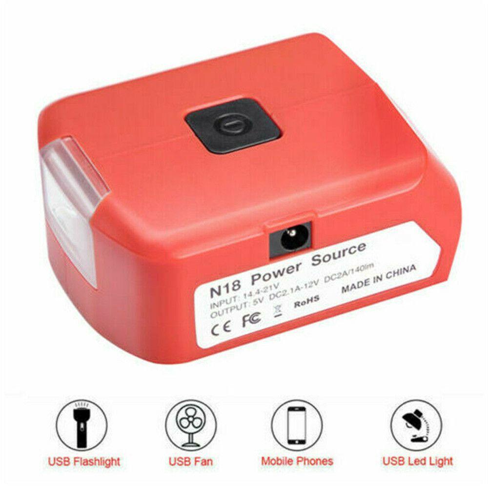 Bộ Chuyển Đổi Pin Li-ion Hai Cổng USB Cho Pin Li-ion Milwaukee M18 18V-20V