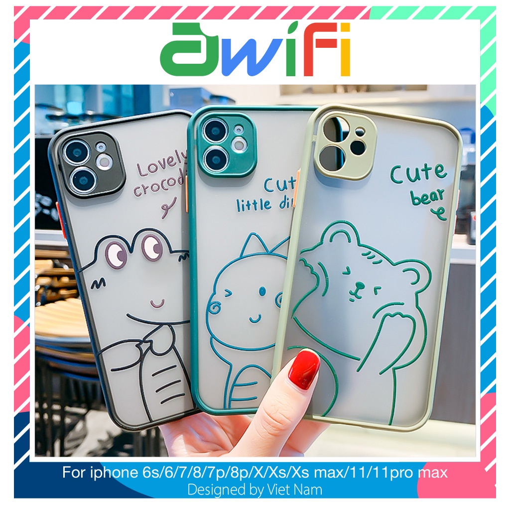 Ốp lưng iphone nhám Động vật lovely 5/5s/6/6plus/6s/6splus/7/7plus/8/8plus/x/xr/xs/11/12/pro/max/plus/ -Sale Sốc U4-7