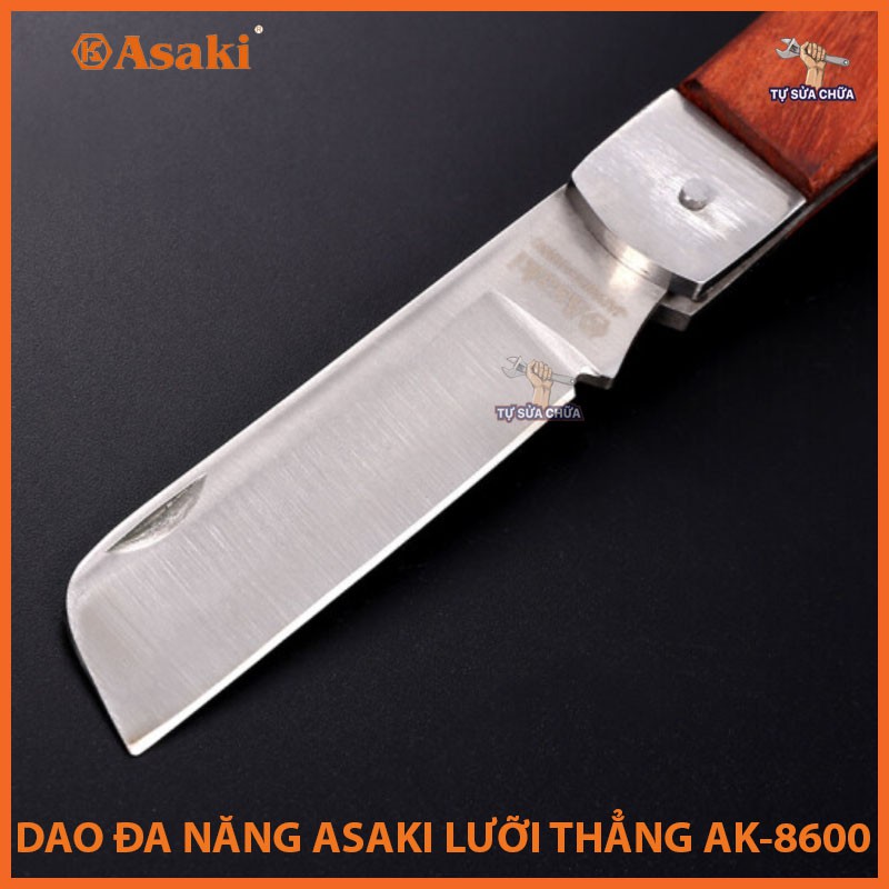 Dao tuốt dây điện, dao chiết cành lưỡi cong, lưỡi thẳng 5" đa năng chính hãng Asaki AK-8600, AK-8601
