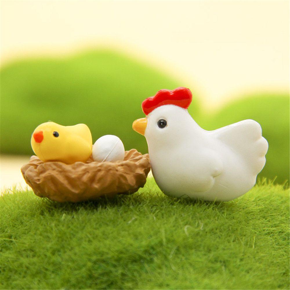 Set 4 Đồ trang trí Gà Con Mini Trang Trí Nhà Búp Bê