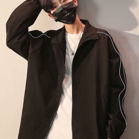 Áo khoác cardigan cổ đứng có khóa kéo phong cách Hàn Quốc thời trang trẻ trung dành cho cặp đôi