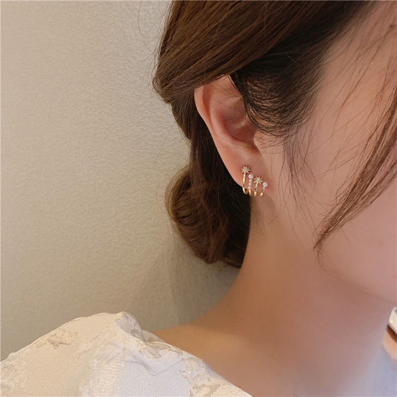 Bông tai móc tròn bạc 925 ngọc trai nhân tạo