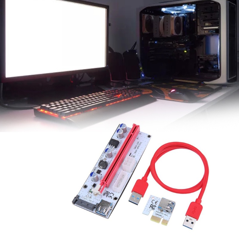 Card Mở Rộng PCI-E 1X Sang 16X 4Pin 6Pin Cho Đèn LED US