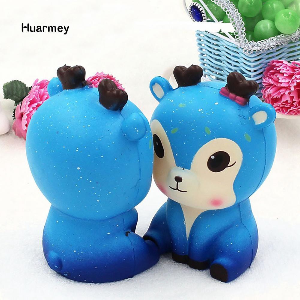 ★Hu Squishy Slow Rising Galaxy Deer Animal Kids Adults Squeeze Toys Stress Reliever shopee. vn|mochi04