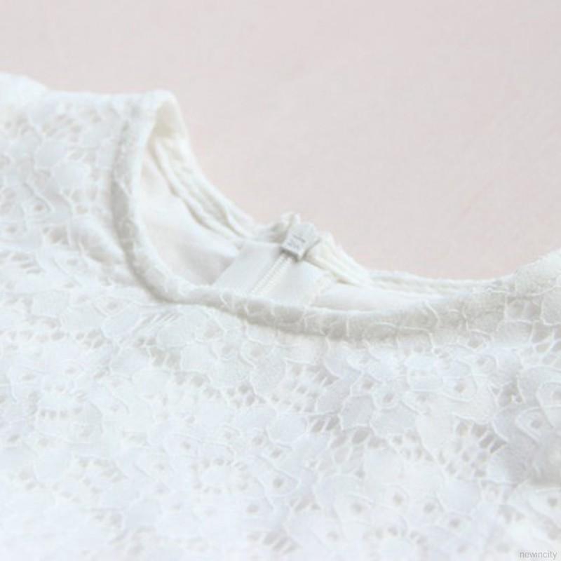 Váy dài tay viền ren cho bé gái