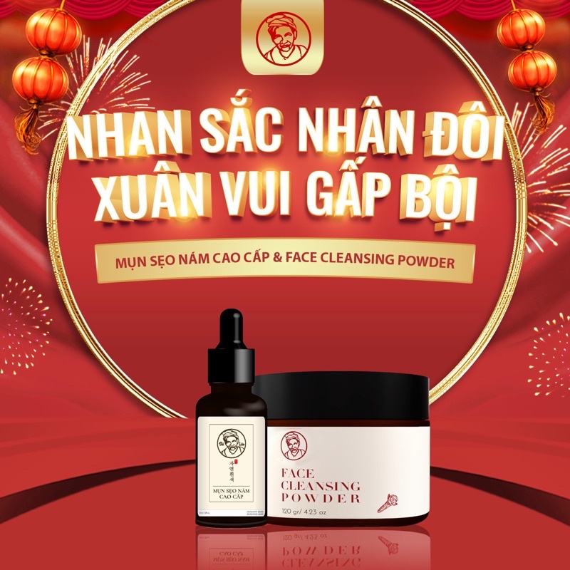 Combo bà lão cao cấp + bột rửa mặt Đinh Hương