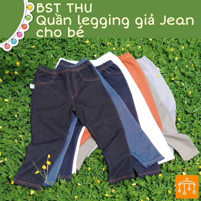 Quần legging giả jean dài co giãn vận động thoải mái cho bé trai và bé gái
