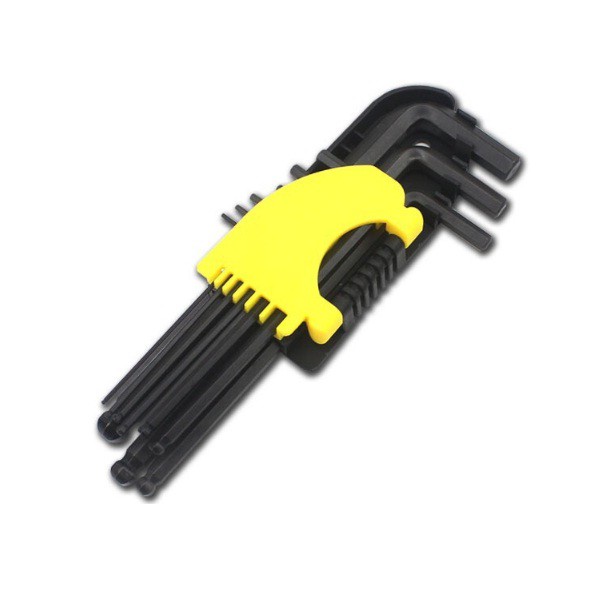 Bộ 9 đầu lục giác cờ lê chín mảnh đặt bóng đầu lục giác tua vít cờ lê đầu phẳng