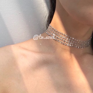 CÓ SẴN - Choker kim tuyến lấp lánh bling bling phụ kiện