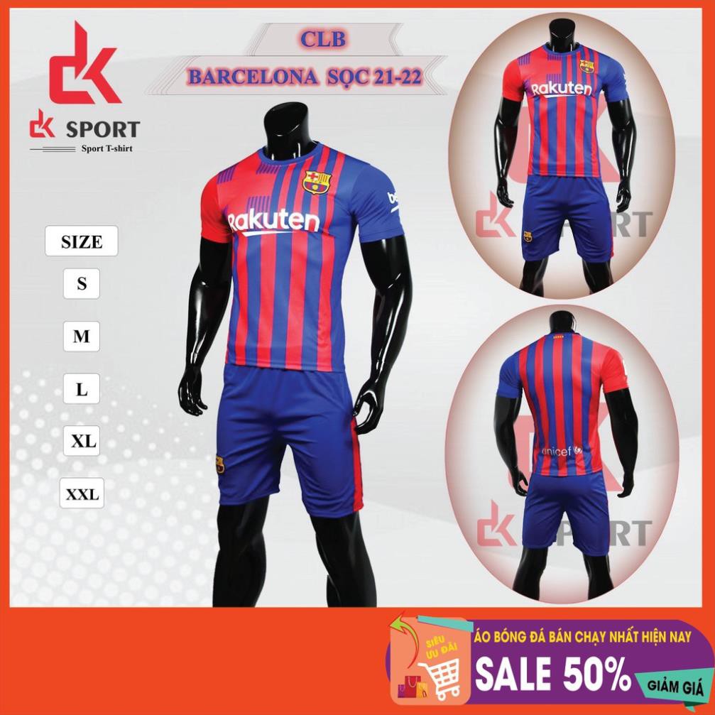 Bộ Quần Áo thể thao, bóng đá CLB Barca mùa 2021 -2022, vải cao cấp chất lượng, thấm hút mồ hôi, thoát nhiệt nhanh.