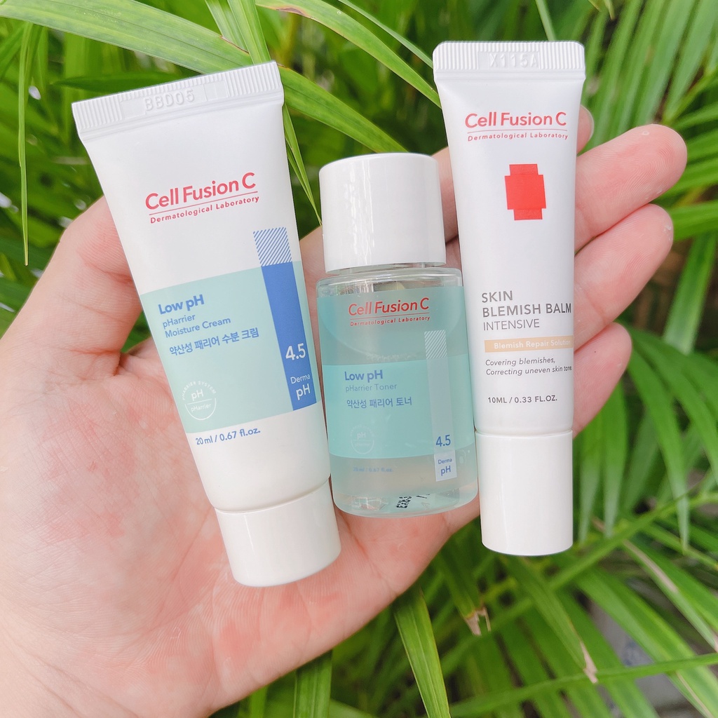 Cell fusion c set 4 món kem dưỡng -kem nền-toner -tẩy trang cell fusion c mini