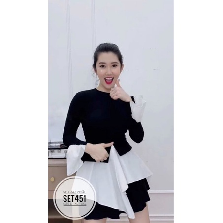 Set áo phối và quần set big size từ 60kg-90kg