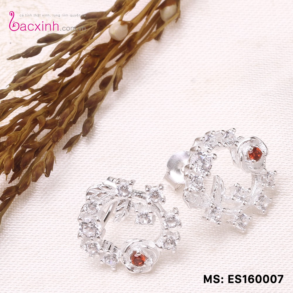 Bông tai bạc Ý 925 Bạc xinh Huệ Ngân ES160007