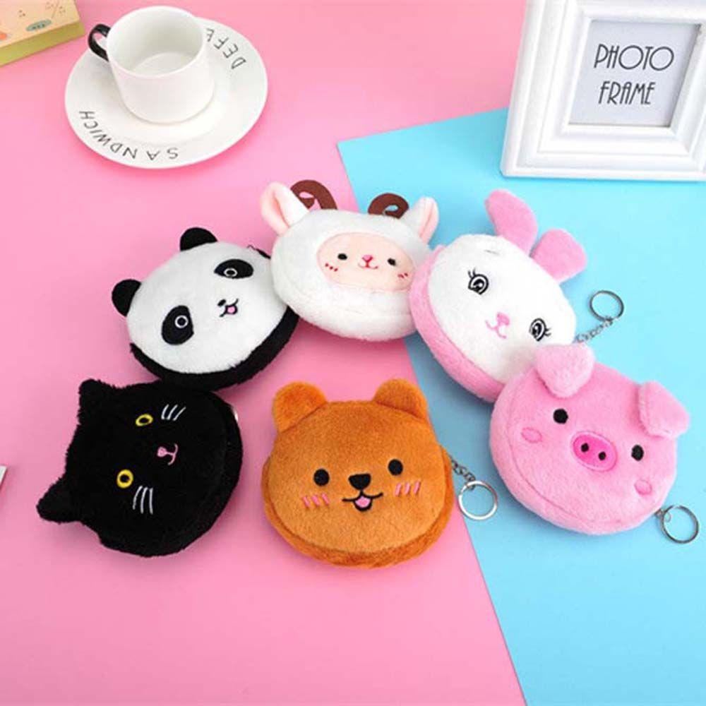 ELEGANT Ví Đựng Tiền Xu Hình Gấu Bông Đáng Yêu Kèm Móc Khóa