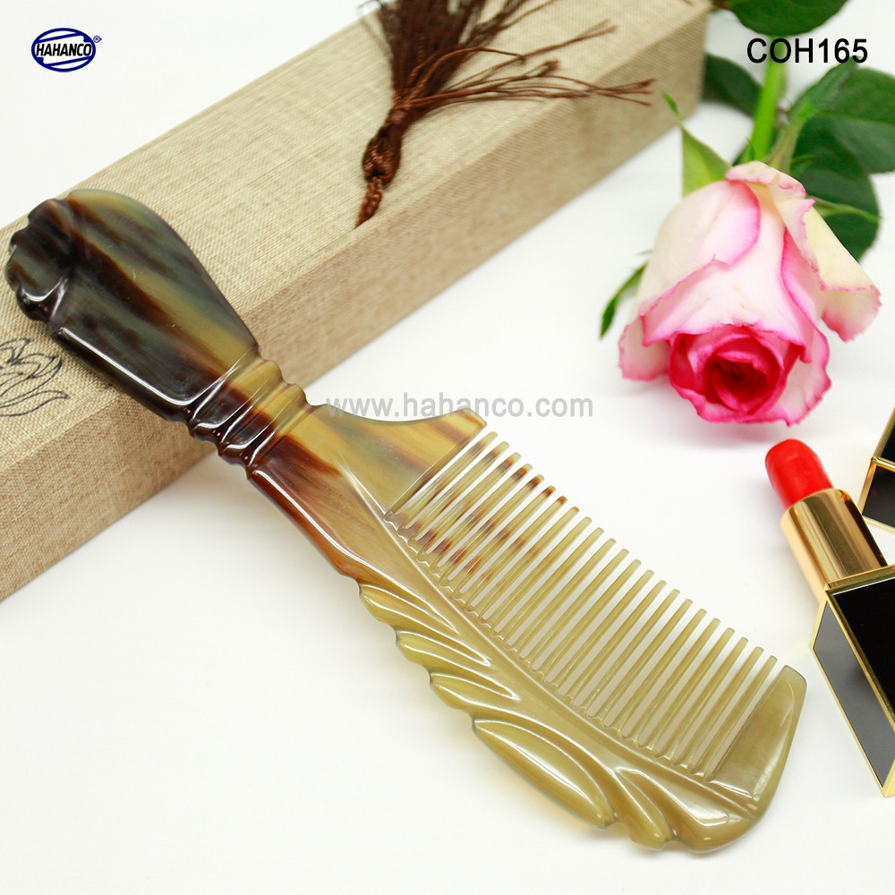 Lược sừng xuất Nhật - COH165 (Size: XL - 20cm) Cổ điển cao cấp đẹp hoàn hảo - Horn Comb of HAHANCO - Chăm sóc tóc