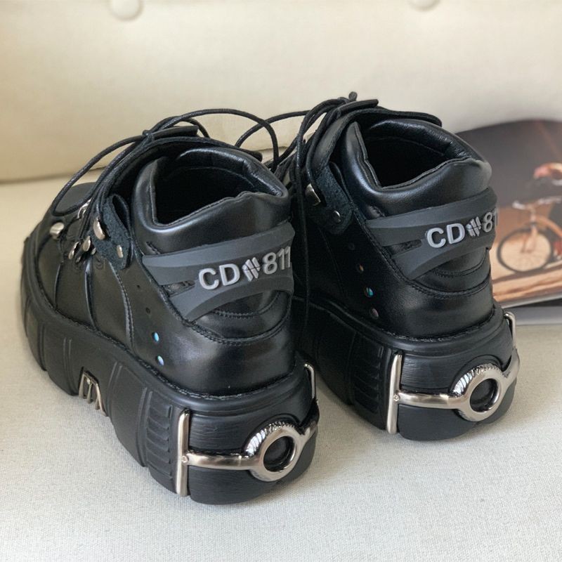 GIÀY L1129 BLACK GOTHIC ROCKY OXFORD SHOES - GIÀY ĐẾ ĐINH SẮT CAO 6CM ĐENN