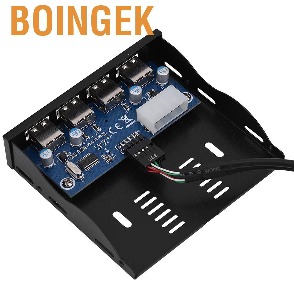 Boingek USB2.0 Floppy Front Panel 3.5'' Bay 9 Pin to 4 Interface USB 2.0 HUB