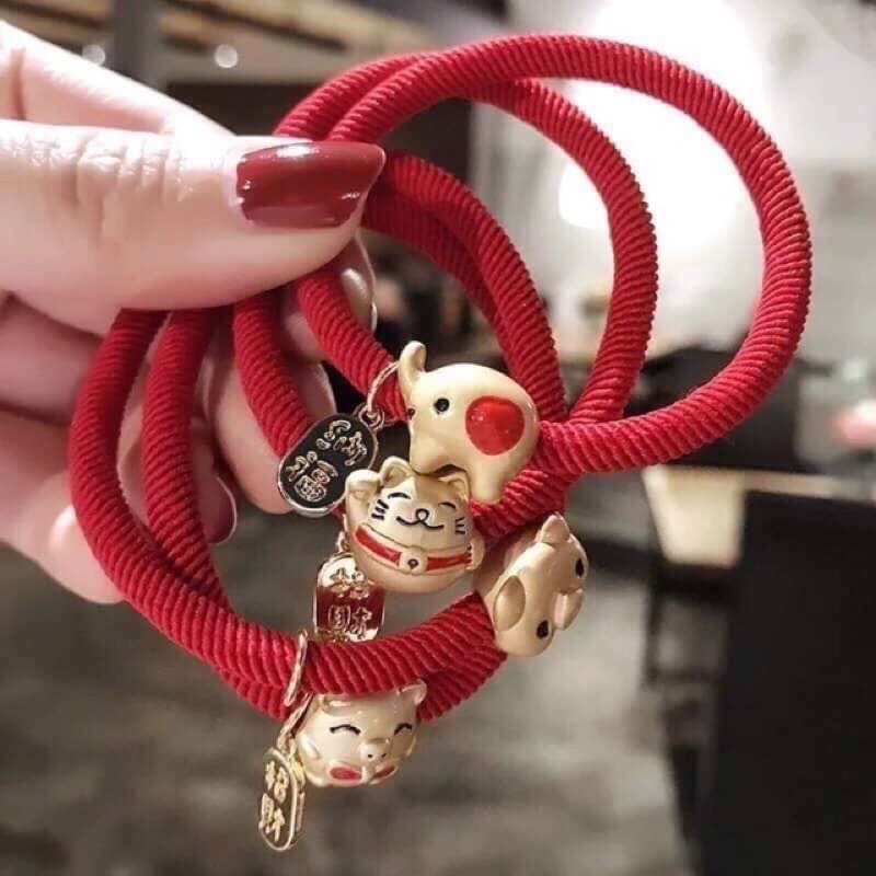 Dây buộc tóc 2.1  mèo may mắn