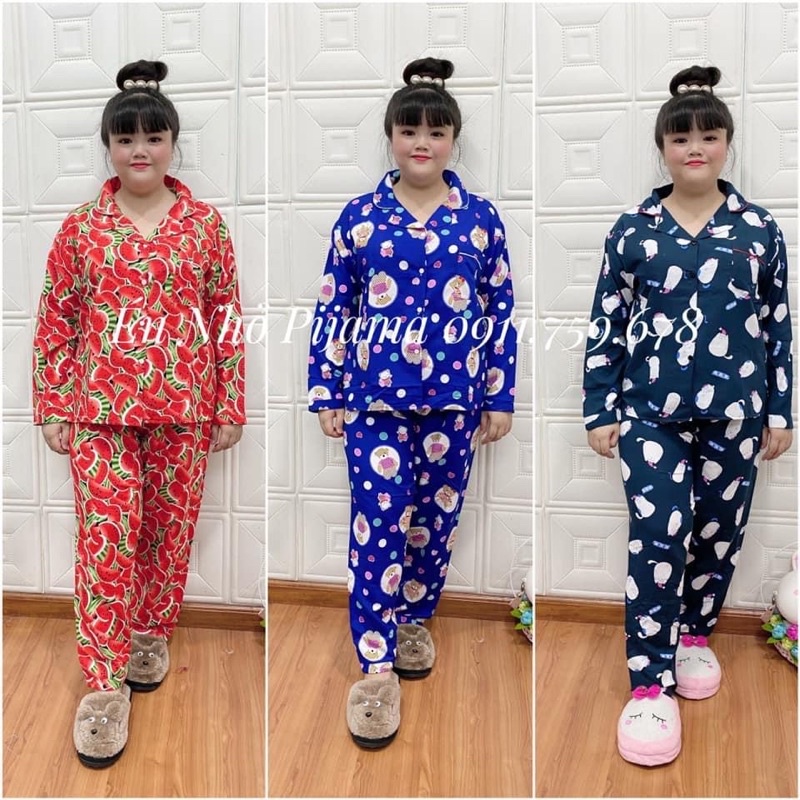 ( BIG SIZE 63-80kg ) Bộ Tay Dài Quần Dài  Kate Lụa 65-85kg | BigBuy360 - bigbuy360.vn