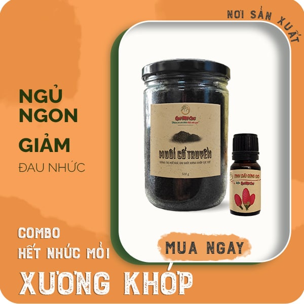 COMBO HẾT ĐAU NHỨC MỎI XƯƠNG KHỚP SƯNG PHÙ TỪ GỪNG GIÓ, MUỐI THẢO DƯỢC NGÂM CHÂN - QUÊ MỘT CỤC - (HANDMADE)