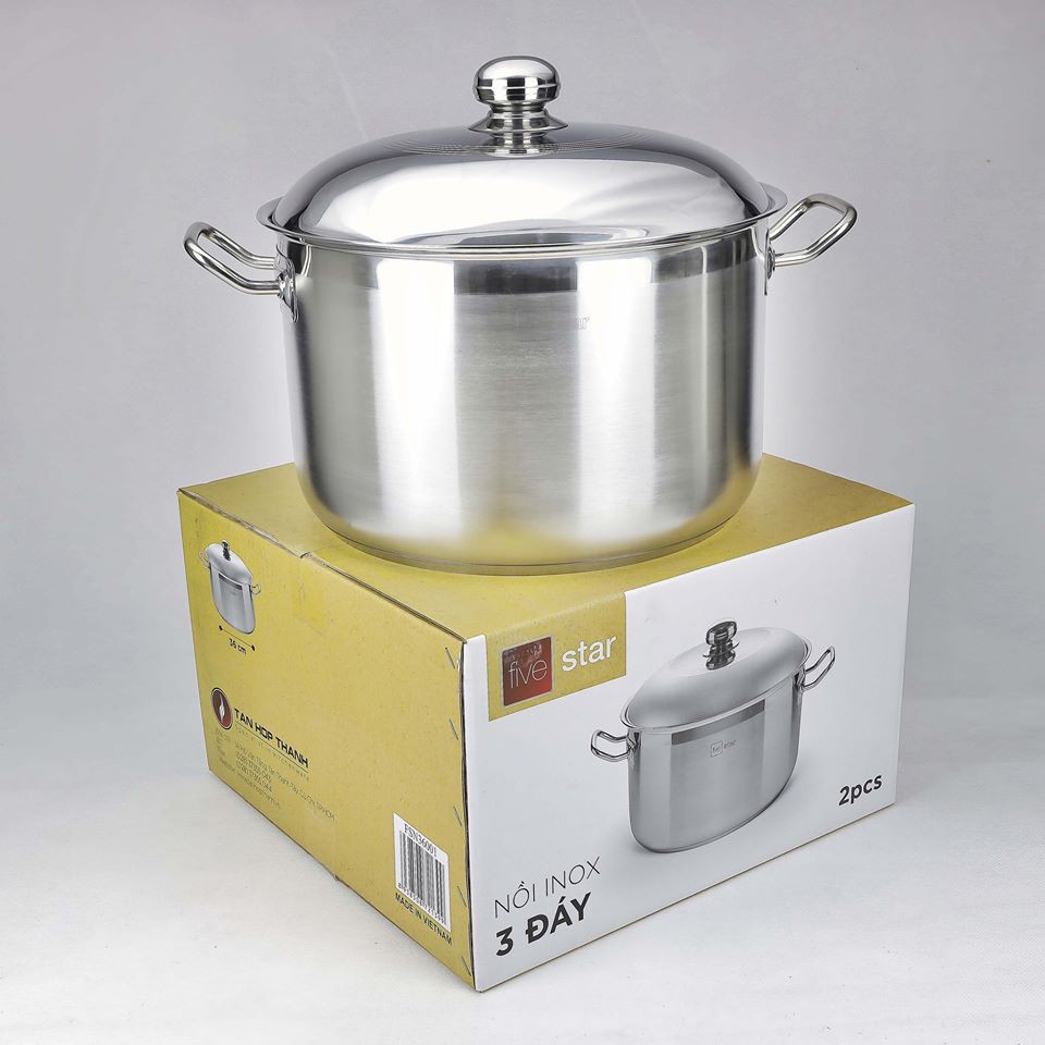 Nồi Luộc Bánh Chưng Inox 304 Fivestar Tân Hợp Thành 36cm Dùng Bếp Từ