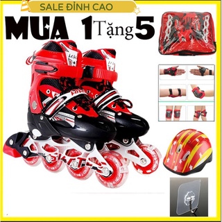 Giày trượt patin trẻ em 🔷𝐅𝐑𝐄𝐄𝐒𝐇𝐈𝐏🔷 patin 4 bánh 2 hàng cho bé,giầy trượt patin flying eagle longfeng batin có đèn
