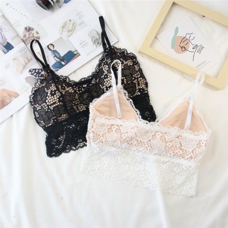 [Giá sỉ] Áo Bra Ren Lỡ 2 Dây Có Lót Ngực Phong Cách Sexy B24