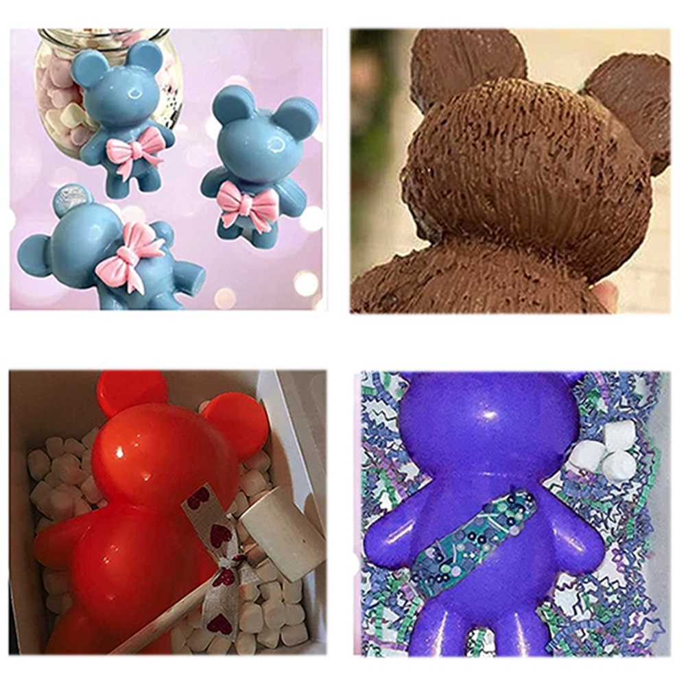 Khuôn Silicone Tạo Hình Làm Bánh Kẹo Hình Chú Gấu 3D DIY