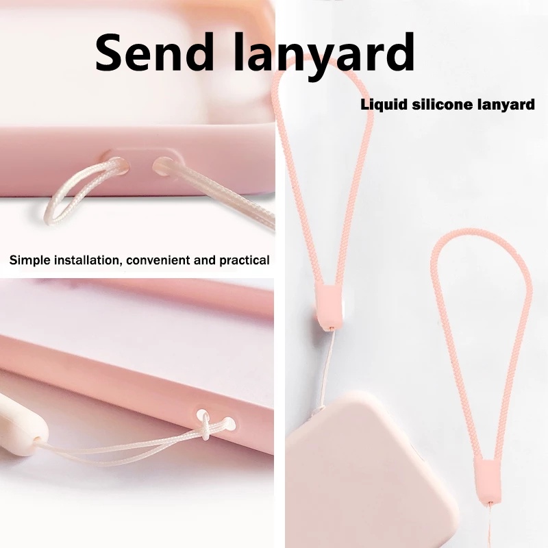 Ốp Điện Thoại Dẻo Vuông Có Dây Đeo Cho IPhone 13 Pro 12 mini 11 Pro Max X XS XR 7 8 Plus SE 2020