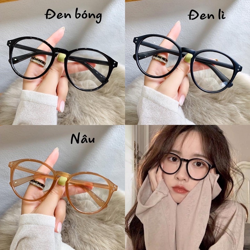 Kính Gọng Nhựa Mắt Mèo Cao Cấp Hàn Quốc Nam Nữ  Thời Trang Dễ Phối Đồ Thay Được Mắt Cận