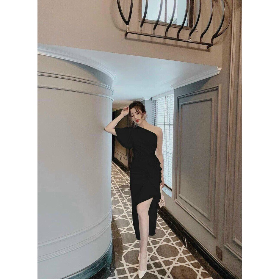 Đầm body sang chảnh 1 tay kết bông quá đẹp - 75151