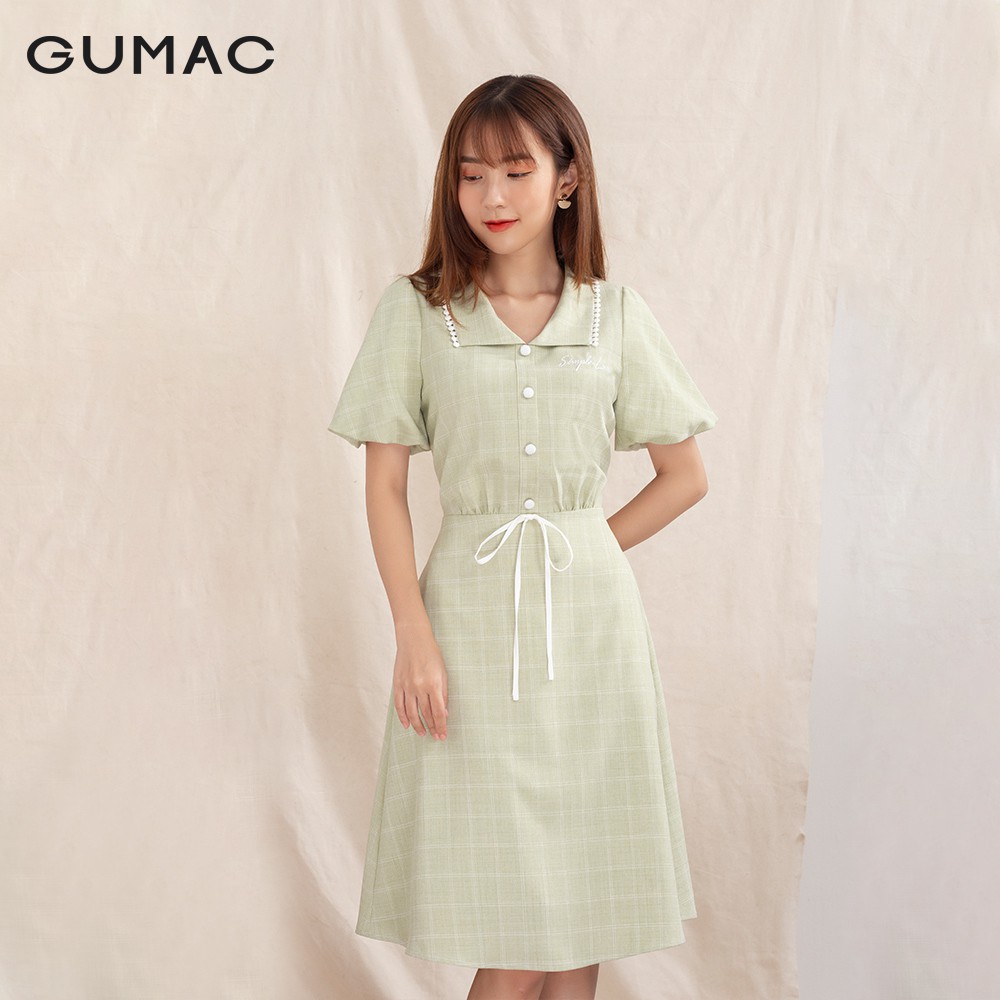 Đầm eo nhún phối nơ DA1027 GUMAC