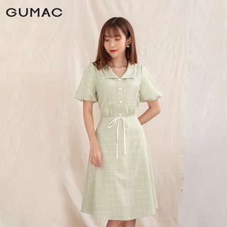 Đầm eo nhún phối nơ da1027 gumac