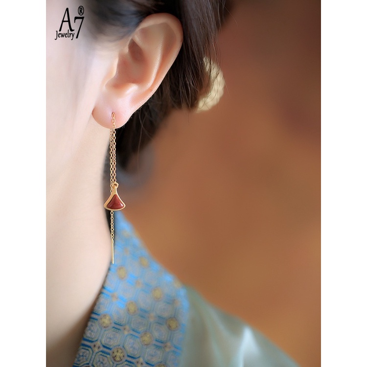 Khuyên Tai Bạc A7 Dạng Móc Treo Hình Hoa Sành Điệu Cho Nữ