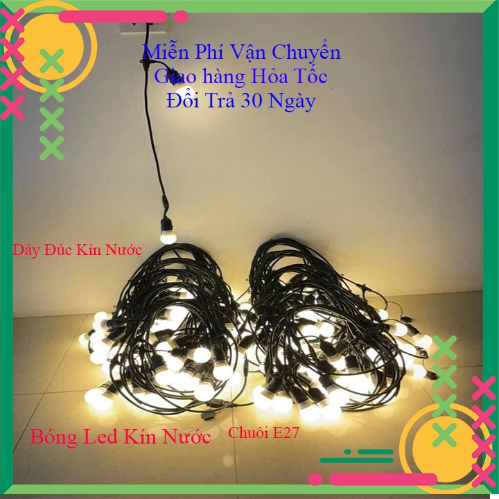 Dây bóng đèn trang trí ngoài trời kín nước treo cây trang trí quán cà phê nhà hàng