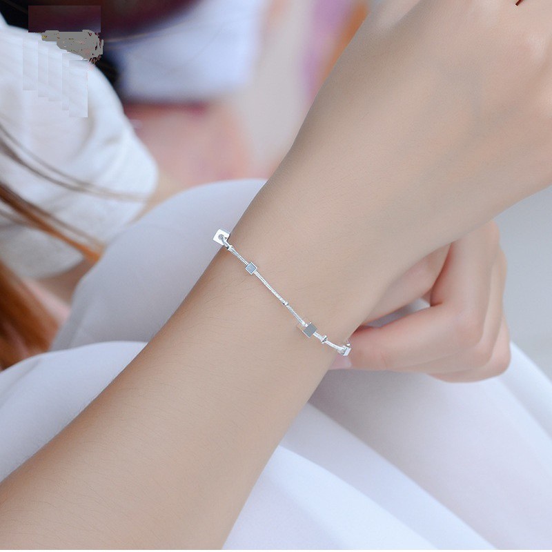 Lắc chân mẫu mới LC16, hình khối vuông , xinh xắn S925 sale giá rẻ | BigBuy360 - bigbuy360.vn