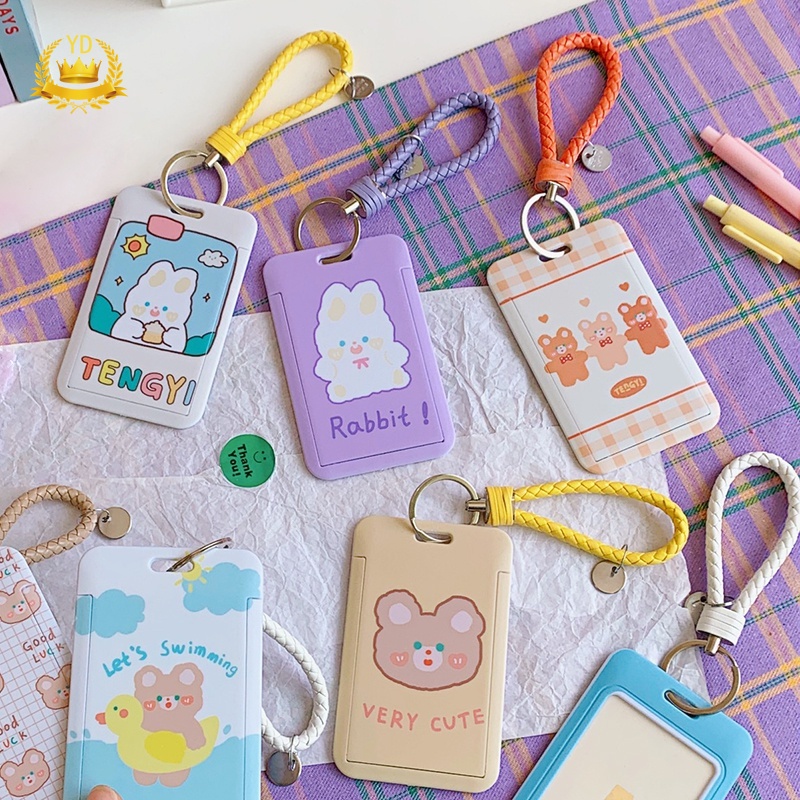 Ví Đựng Thẻ ID Họa Tiết Cô Gái Dễ Thương Sáng Tạo