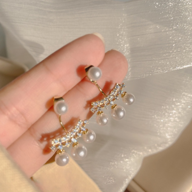 Khuyên Tai Ngọc Trai Treo Sau Phong Cách Thời Trang Mùa Hè Hàng Mới 2022 Dành Cho Bạn Nữ