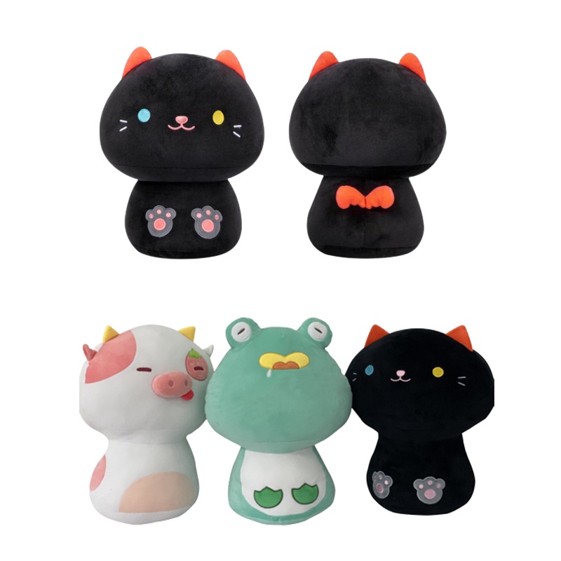 30cm Axolotl Black Cat Frog Cow Plush Pillow Toy Soft Doll Kid Gift Home Decoration