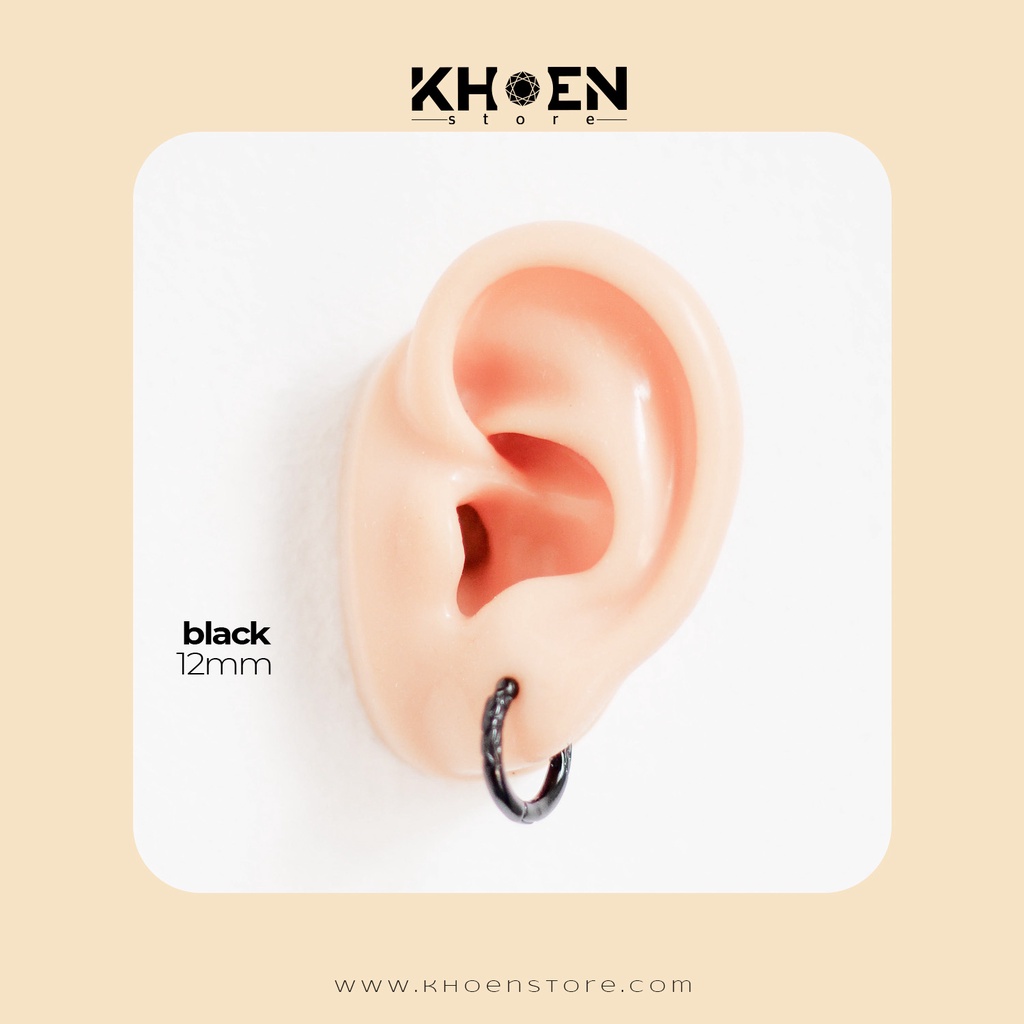 Khuyên tròn hoa văn trơn - Thép không gỉ - Khoen Store